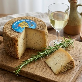 Queso de cabra curado en manteca ibérica con romero El Bosqueño